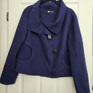 Carole Little Purple Wool Blazer.  Size M.  Boxy fit
